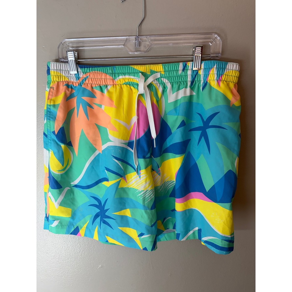 Chubbies Mens Swim Trunks XL 5.5 Inch Inseam Tropical Palm Leaf Multicolor Pink